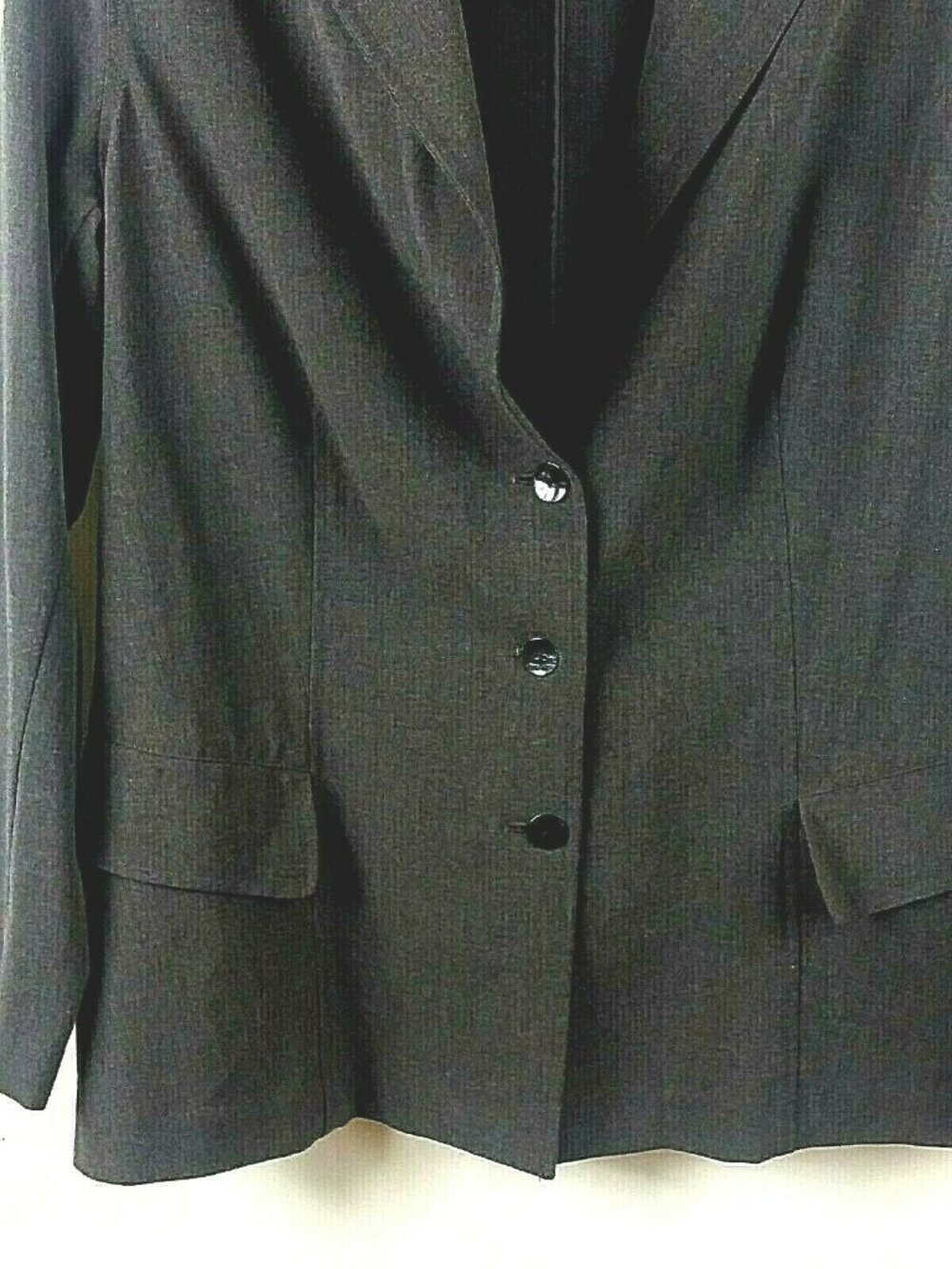 Gray Blazer Jacket Medium Chicos 1 Workwear Interview Career - Picture 3 of 6